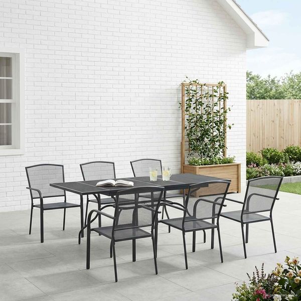 vidaXL Garten Essgruppe 7 pcs Anthrazit 212 x 90 x 76 cm 3429140