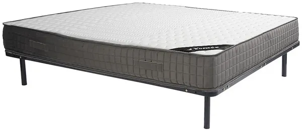 Vente-unique - DANEVO Mattress and bed base set StoffMetall SchwarzBeigeWeiß - B 180 cm178 cm3,8 cm x H 22 cm5 cm25 cm x L 200 cm198 cm3,8 cm