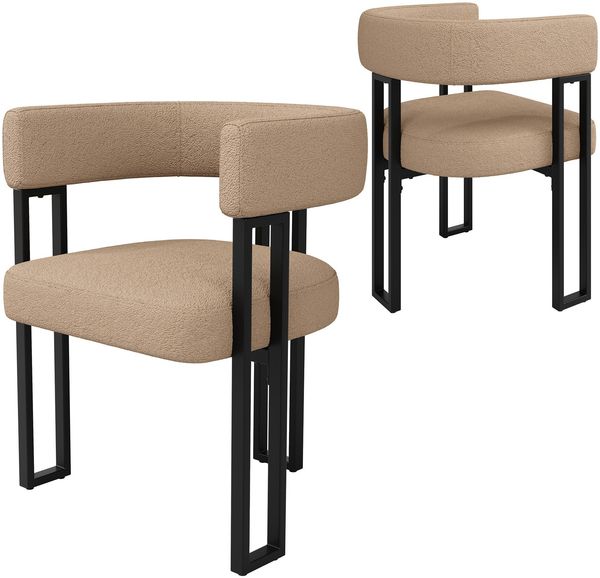 Merax Esszimmerstuhl(Set, 2 St), 2er Set, Make-up-Stuhl, Schminkstuhl Ergonomischer Stuhl, Leichter Luxusstuhl Geschwungene Rückenlehne, Braun