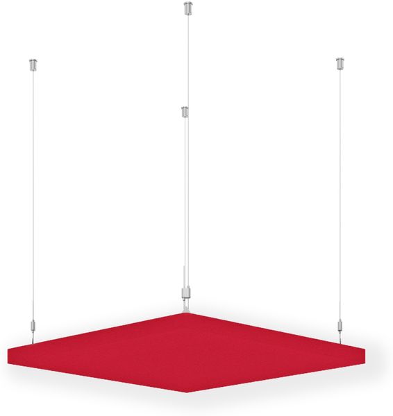 Rheinland Möbel FocusWall DAQ0808 – Quadratischer Akustik-Deckenabsorber 80×80 cm in Stofffarbe Belize inkl. Chrom-Stahlseilen - Made in Germany - Klasse A, Stoffbezug, schwer entflammbar