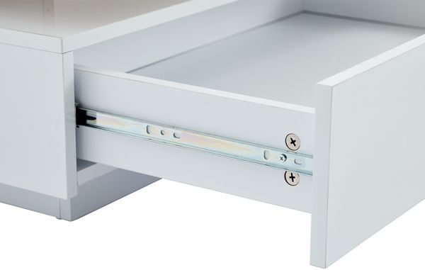 Couchtisch 70x70x36 cm mit 360° drehbarer Tischplatte, Hochglanz-Front und Schublade Bild 10