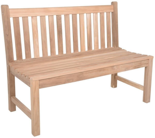 Teak Gartenbank SOLO 2-Sitzer 120 cm ohne Armlehne