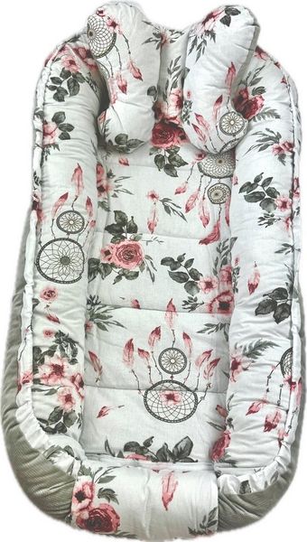 Pamek Bettnestchen Babybett Babynestchen Babynest Kinderbett Kokon zum schlafen Kissen, Sehr weiches material, Füllung 100% antiallergische Silikonkogel.