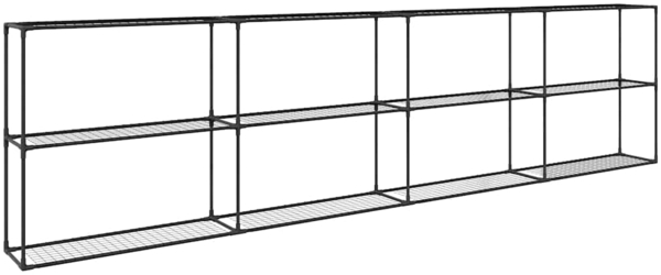 vidaXL 3-stöckiger Pflanzenständer Schwarz 400 x 32 x 104 cm Stahl 42021343