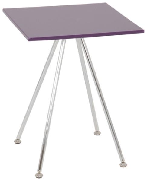 Beistelltisch in chrom-brombeer aus Stahl, MDF - 40x52x40cm (BxHxT)