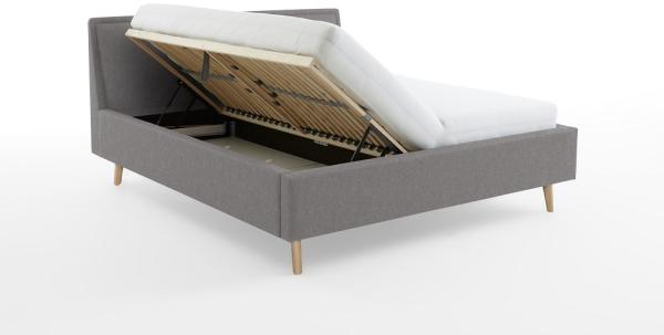 Polsterbett FRIEDA, hellgrau, 180x200 cm