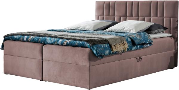 Boxspringbett Trifoli III, Rosa, 140 x 200 cm