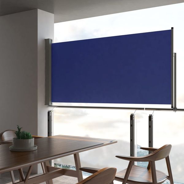 vidaXL Ausziehbare Seitenmarkise 120x300 cm Blau 48344