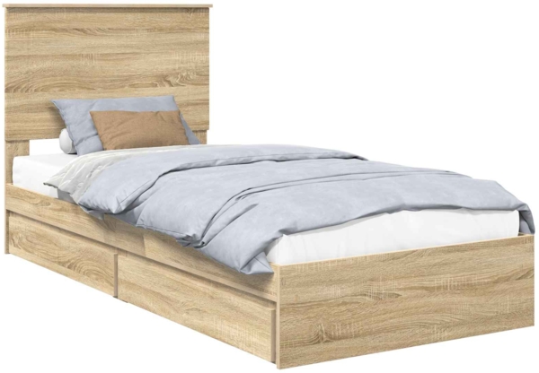 vidaXL Aufbewahrungsbett Sonoma-Eiche 90x190 cm Holzwerkstoff 3409589