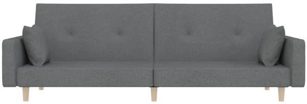vidaXL Schlafsofa 2-Sitzer mit 2 Kissen, Hellgrau Bild 5