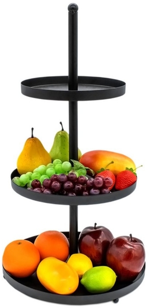 Spetebo Etagere aus Metall in schwarz mit 3 Ablagen, Metall, (Etagere, 1-tlg, mit 3 Ablagen), pflegeleicht