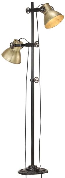 vidaXL Stehlampe 2-flammig Messing E27 Gusseisen 320584