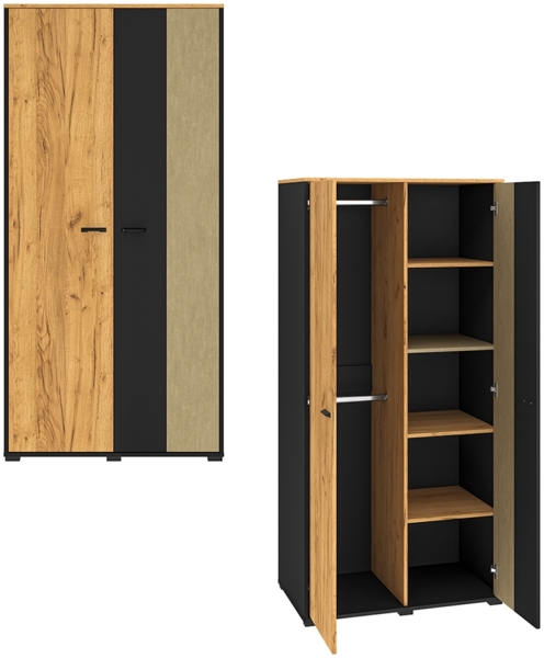 Jugendzimmer Set 6-teilig CASPER-131 mit Bett 90x200cm in schwarz, braun Bild 8