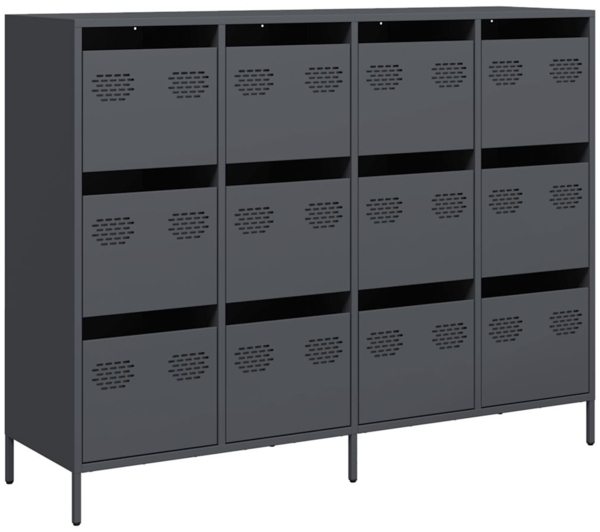 vidaXL Sideboard Anthrazit 135x39x103,5 cm Kaltgewalzter Stahl 3307175