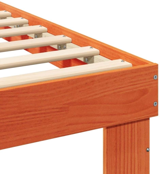 vidaXL Bettrahmen mit Kopfteil Braun 120 x 200 cm Massives Kiefernholz 3385693 Bild 7