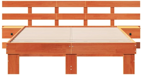 vidaXL Bettrahmen mit Kopfteil Braun 120 x 200 cm Massives Kiefernholz 3385693 Bild 4