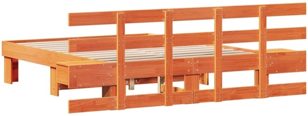 vidaXL Bettrahmen mit Kopfteil Braun 120 x 200 cm Massives Kiefernholz 3385693 Bild 6