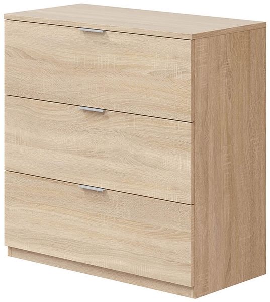 Kommode >Chests of 3 Drawers< in Kanadische-Eiche - 77x80x38 (BxHxT)
