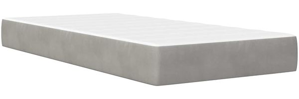 vidaXL Bettgestell mit Matratze mit Kopfteil Hellgrau 90 x 200 cm Samt 3415024 Bild 5