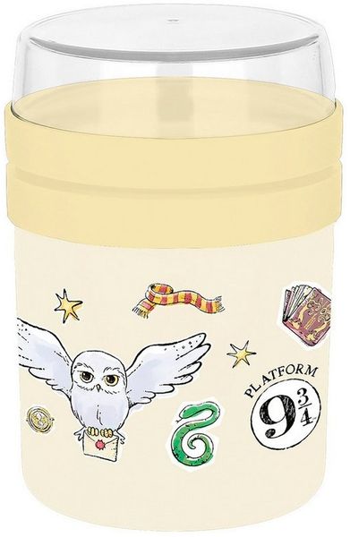 Geda Labels GmbH Lunchbox Harry Potter Eule, PP, (1-tlg), Gelb, 500ml, nicht spülmaschinengeeignet