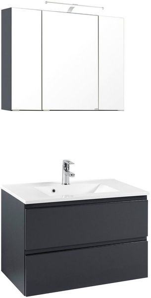 welltime Badmöbel-Set Cardiff, (2-St), Breite 80 cm, griffloses Design