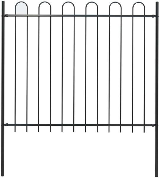vidaXL Gartenzaun BOXTEL mit Bügelaufsatz Stahl 181 x 150 cm Schwarz 144932
