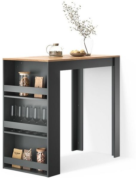 Livinity® Bartisch Regusa, Goldkraft Eiche/Anthrazit/Anthrazit, 57x117 cm (1-St)