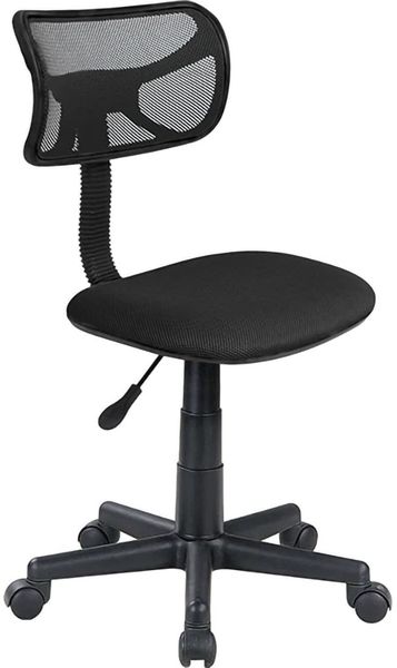 BAKAJI Drehstuhl für Schreibtisch, höhenverstellbar, mit Rädern, ergonomisch, gepolstert, Schwarz