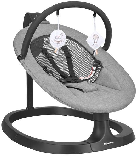 Kikka boo Babywippe Zazu elektrisch Kinderstuhl Musik Schaukelfunktion Timer grau