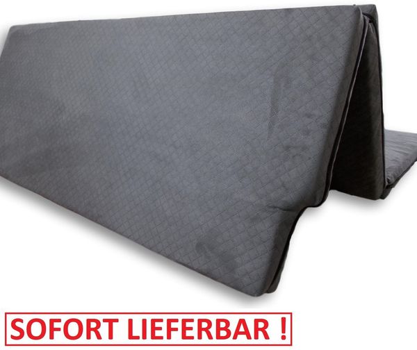 Klappmatratze für VW T5 T6 T6.1 California, 8 x 115 x 195 cm, MatratzenL.A.B®, 8 cm hoch, (Air System, 8 cm Kaltschaumkern), Härtegrad H3 fest, Velours Polsterstoff in Alcantara Optik