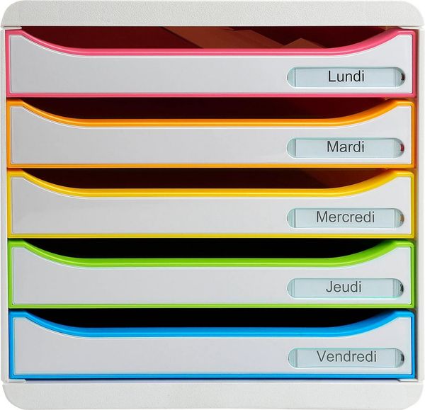 Exacompta Schubladenbox BIG-BOX PLUS 309913D 5 Schübe harlekin/weiß