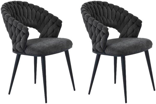 Jockenhöfer Gruppe Esszimmerstuhl Geldern (Set, 2 St), Geflochtenes Design, Chenille, bis 150kg belastbar