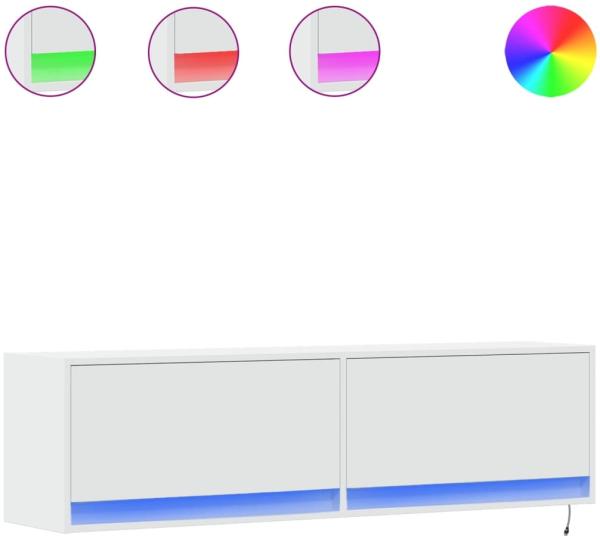 vidaXL TV-Wandschrank mit LED-Beleuchtung Weiß 140x31x38 cm 852369