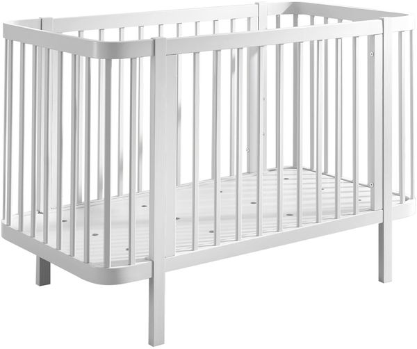 Babybett >PEPPINI< in weiß, Nadelholz massiv - 74x84x145cm (BxHxT)