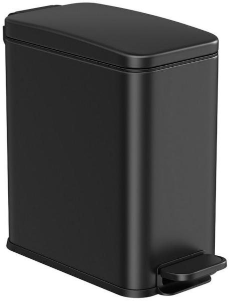 Songmics Kosmetikeimer mit Deckel, Stahl, 5 Liter, Schwarz