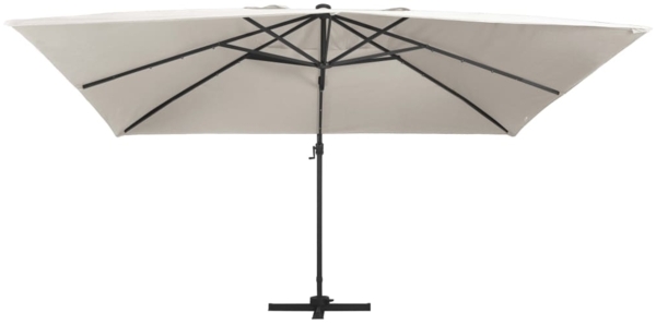 vidaXL Ampelschirm mit LED-Beleuchtung Alu-Mast 400x300 cm Sandweiß 47004