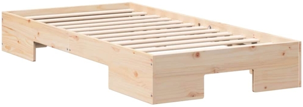 vidaXL Bodenbettgestell Braun 90 x 200 cm Massivholz Kiefer 873046 Bild 1