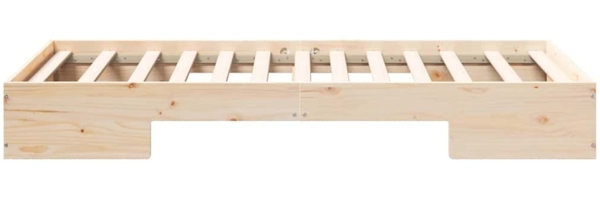 vidaXL Bodenbettgestell Braun 90 x 200 cm Massivholz Kiefer 873046 Bild 5