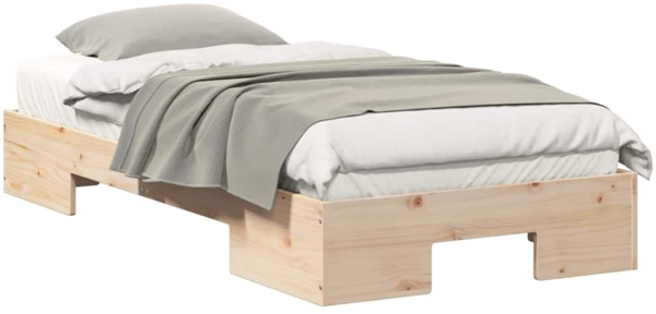 vidaXL Bodenbettgestell Braun 90 x 200 cm Massivholz Kiefer 873046 Bild 2