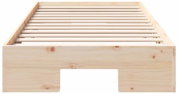 vidaXL Bodenbettgestell Braun 90 x 200 cm Massivholz Kiefer 873046 Bild 4