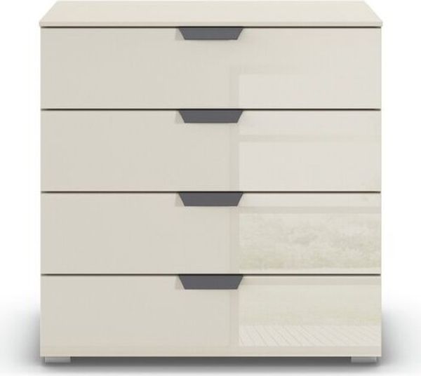 rauch Aditio Box, Kommode, 4 Schubladen, mit Glasfront, mit Softclose-Funktion, Farbe Beige, BxHxT 80x81x42cm Bild 2