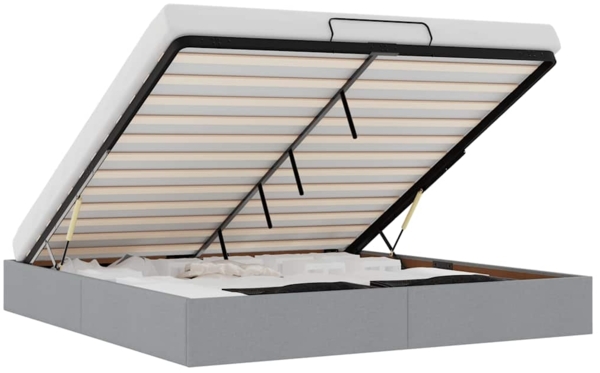 vidaXL Ottoman-Bett ohne Matratze Hellgrau 160x200 cm Stoff 3310889