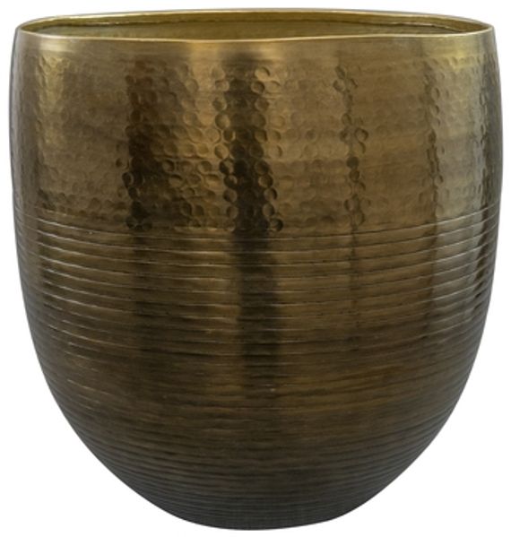 Ter Steege Blumentopf, Metall, Bronze-Gold, Durchmesser 24 cm, Höhe 25 cm, Öffnung 21,5 cm