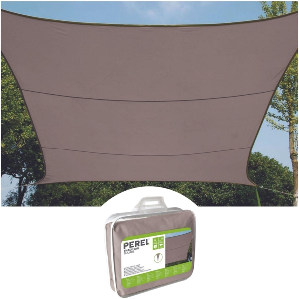 Sonnensegel Quadratisch Braun 3,6 x 3,6m - Sonnenschutz für Terrasse & Balkon