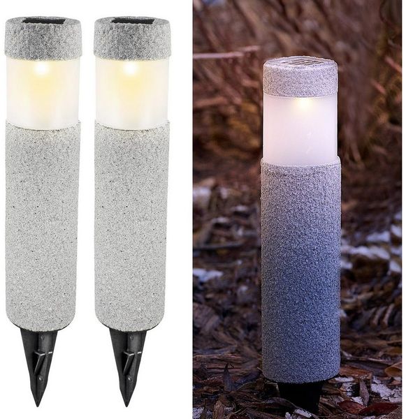 EAXUS LED Gartenleuchte Solarlichter onyX, LED fest integriert, Tageslichtweiß, Wetterfest