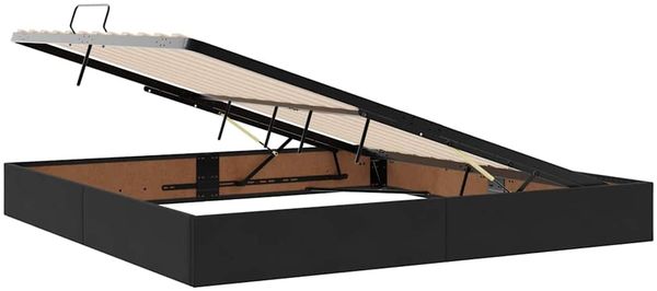 vidaXL Aufbewahrungsbett mit Matratze Schwarz 200 x 200 cm Samt 3372053 Bild 6