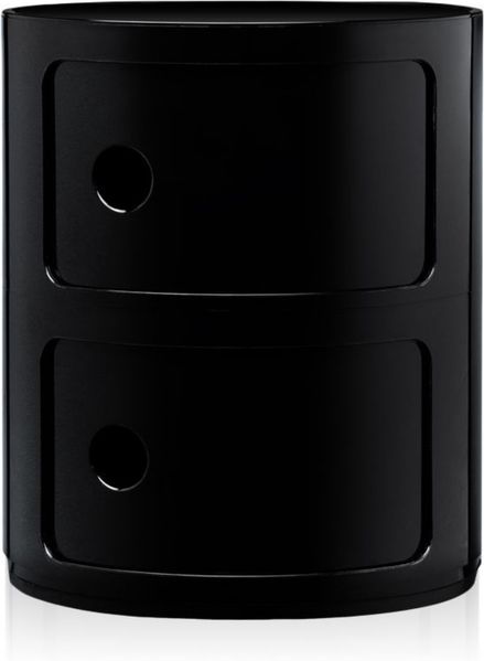Kartell Container Componibili mit zwei Fächern Schwarz