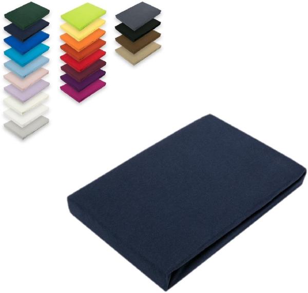EXKLUSIV HEIMTEXTIL Jersey Spannbettlaken 60 x 120 cm Navyblau 100% Baumwolle Öko - Tex Zertifiziert Bed-Sheet Bettlaken Spannbetttuch