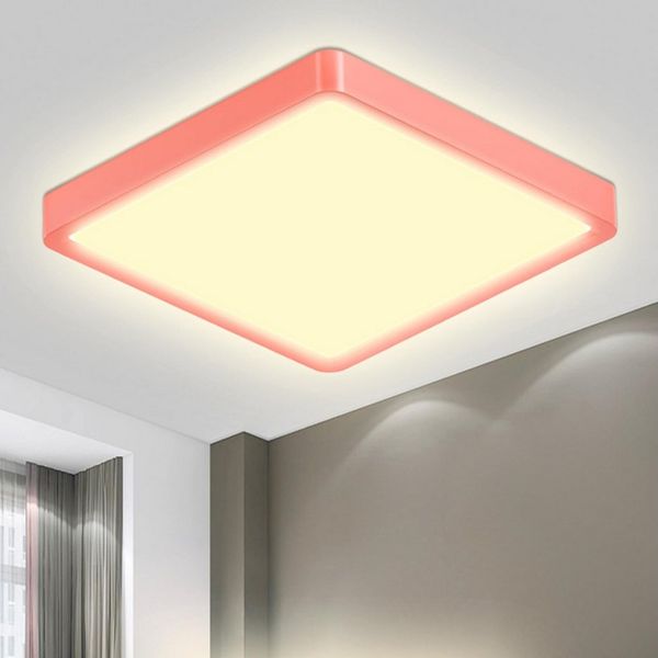 LQWELL LED Deckenleuchte Quadrat Flach LED Deckenlampe, 18W,1600LM, LED fest integriert, Tageslichtweiß, Modern Schlicht Lampe Dünn