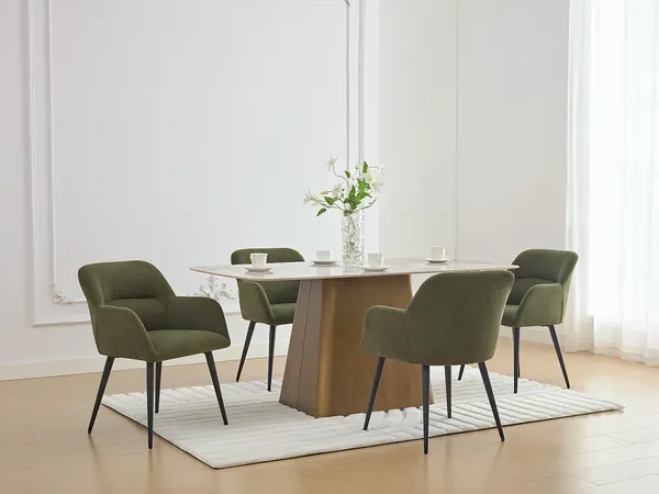 Vente-unique - HEKA Stuhl Stoff Grün - B 61 cm x H 78 cm x L 59,5 cm